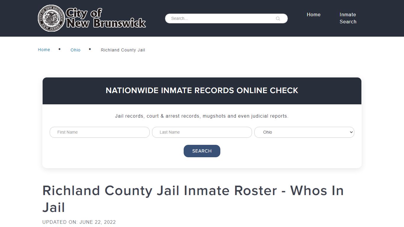 Richland County Jail Inmate Roster - Whos In Jail - New Brunswick